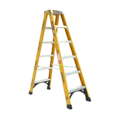 Gorilla - Double sided A-frame ladder 1.8m (6ft) Fibreglass 180kg Heavy Duty Industrial | FSM006-HD
