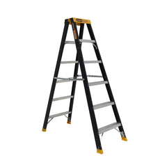 Gorilla - Double sided A-frame ladder 6 Step (1.74m) Pro-Lite Fibreglass 150kg Industrial | FSM006-PRO