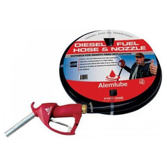 Alemlube - 5M X 1" Diesel Farm Tank Hose With Hose Barbs And Manual Nozzle Kit | FTH1-5M2