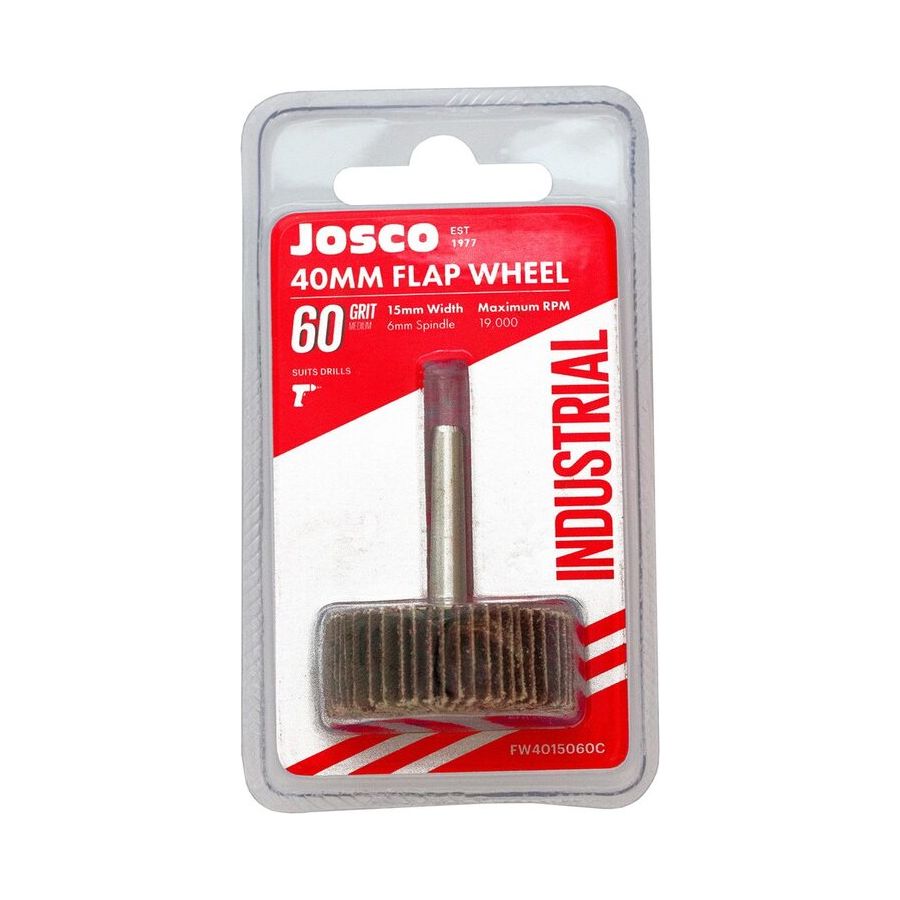 Josco - Flap Wheel 40 x 15 - 60G 6 Spindle Packaged | FW4015060C