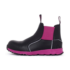 Mack - Fuel Boot Ladies Safety Slip-on SR Ladies Black/Pink USA 6 Pair | MK000FUELBXF060