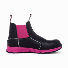 Mack - Fuel Boot Ladies Safety Slip-on SR Ladies Black/Pink USA 7 Pair | MK000FUELBXF070