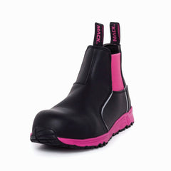 Mack - Fuel Boot Ladies Safety Slip-on SR Ladies Black/Pink USA 8.5 Pair | MK000FUELBXF085