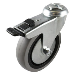 EHI - 100mm Grey Rubber Bolt Hole Brake Castor | G10T33G100