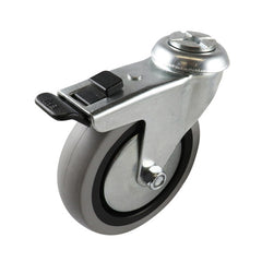 EHI - 75mm Grey Rubber Bolt Hole Brake Castor | G10T33G75