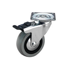 EHI - 100mm Grey Rubber Swivel Plate Brake Castor | G12T33G100