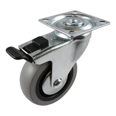 EHI - 75mm Grey Rubber Swivel Plate Brake Castor | G12T33G75