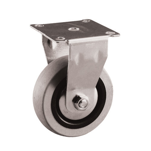 EHI - 100mm Grey Rubber Fixed Plate Castor | G13A33G100