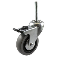 EHI - 100mm Grey Rubber Swivel Brake Expbolt Fitted | G14T33G100