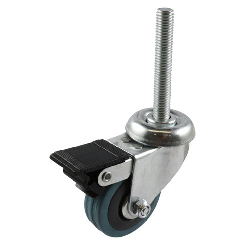 EHI - 50mm Grey Rubber Swivel Brake Expbolt Fitted | G14W33G50-V2