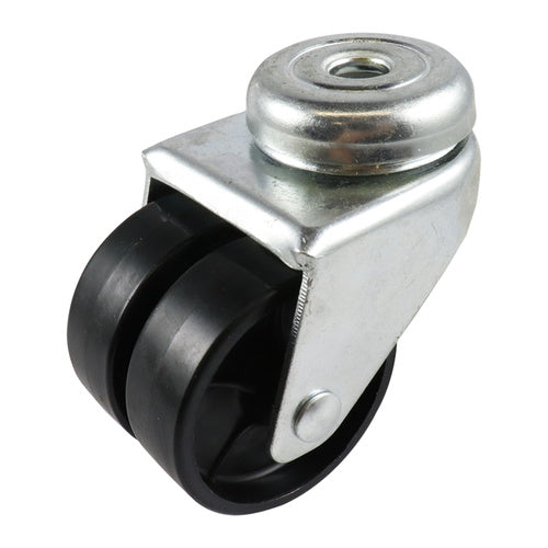 EHI - 50mm Black Polypropylene Twin Wheel Bolt Hole Castor | G20A00G50