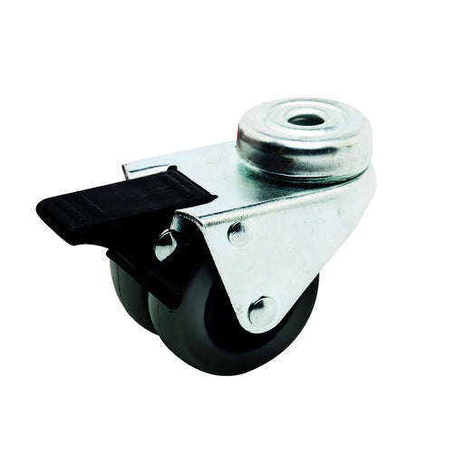 EHI - 50mm Grey Rubber Twin Bolt Hole Brake Castor | G20W33G50