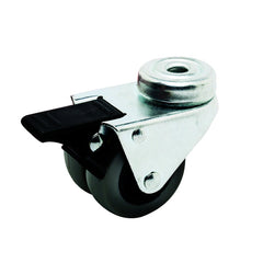 EHI - 50mm Grey Rubber Twin Bolt Hole Brake Castor | G20W33G50