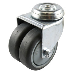 EHI - 75mm Grey Rubber Twin Wheel Bolt Hole Castor | G21A33K75