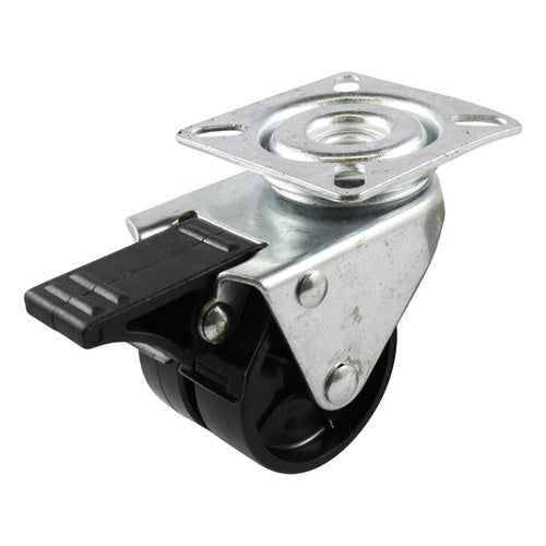 EHI - 50mm Black Polypropylene Twin Svl Plate Brake Castor | G22W00G50