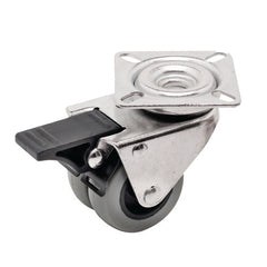 EHI - 50mm Grey Rubber Twin Svl Plate Brake Castor | G22W33G50