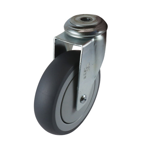 EHI - 125mm Grey Rubber Bolt Hole Castor | G61AZ44K125