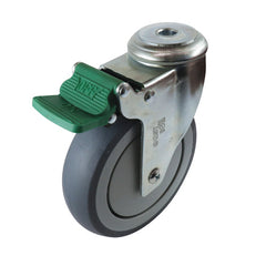 EHI - 125mm Grey Rubber Bolt Hole D/lock Castor | G61DZ44K125