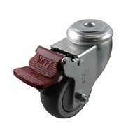 EHI - 75mm Grey Rubber Bolt Hole Brake Castor | G61TZ44K75