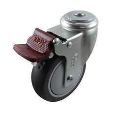 EHI - 100mm Grey Urethane Bolt Hole Brake Castor | G61TZ45K100