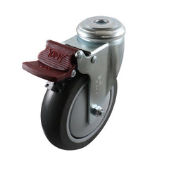 EHI - 125mm Grey Urethane Bolt Hole Brake Castor | G61TZ45K125