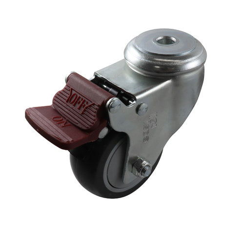 EHI - 75mm Grey Urethane Bolt Hole Brake Castor | G61TZ45K75