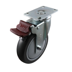 EHI - 125mm Grey Urethane Swivel Plate Brake Castor | G62TZ45K125