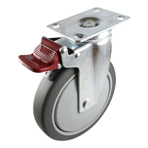 EHI - 150mm Grey Urethane Swivel Plate Brake Castor | G62TZ45K150