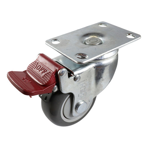 EHI - 75mm Grey Urethane Swivel Plate Brake Castor | G62TZ45K75