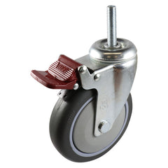 EHI - 150mm Grey Rubber Swivel Brake Expbolt Fitted | G64TZ44K150