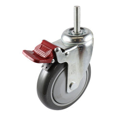 EHI - 125mm Grey Urethane Swivel Brake Expbolt Fitted | G64TZ45K125