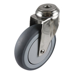 EHI - SS 125mm Grey Rubber Bolt Hole Castor | G71AS62K125