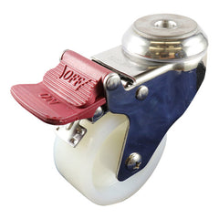 EHI - SS 75mm White Nylon Bolt Hole Brake Castor | G71TS48G75