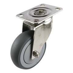 EHI - SS 100mm Grey Rubber Swivel Plate Castor | G72AS62K100
