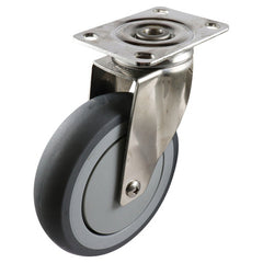EHI - SS 125mm Grey Rubber Swivel Plate Castor | G72AS62K125