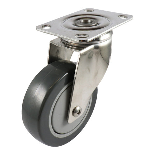 EHI - SS 100mm Grey Urethane Swivel Plate Castor | G72AS63K100