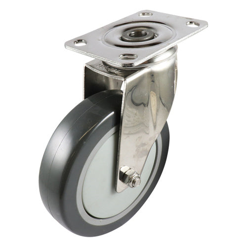 EHI - SS 125mm Grey Urethane Swivel Plate Castor | G72AS63K125