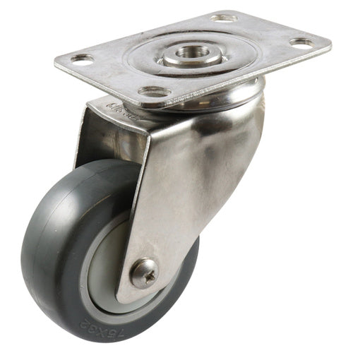 EHI - SS 75mm Grey Urethane Swivel Plate Castor | G72AS63K75