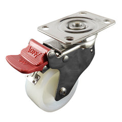 EHI - SS 75mm White Nylon Swivel Plate Brake Castor | G72TS48G75