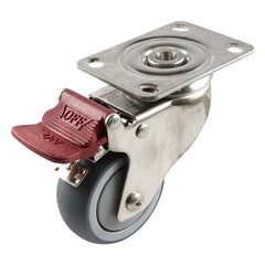 EHI - SS 75mm Grey Urethane Swivel Plate Brake Castor | G72TS63K75