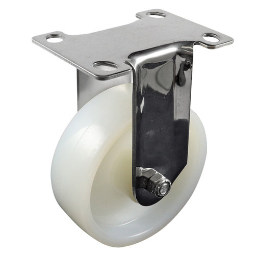 EHI - SS 100mm White Nylon Fixed Plate Castor | G73AS48G100