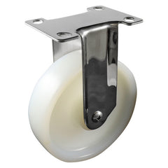 EHI - SS 125mm White Nylon Fixed Plate Castor | G73AS48G125