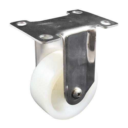 EHI - SS 75mm White Nylon Fixed Plate Castor | G73AS48G75