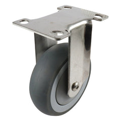 EHI - SS 100mm Grey Rubber Fixed Plate Castor | G73AS62K100