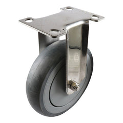 EHI - SS 125mm Grey Rubber Fixed Plate Castor | G73AS62K125