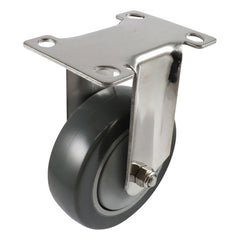 EHI - SS 100mm Grey Urethane Fixed Plate Castor | G73AS63K100
