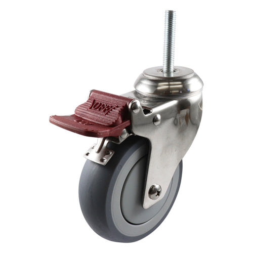 EHI - S/s 100mm Grey Rubber Expbolt Brake Castor | G74TS62K100A