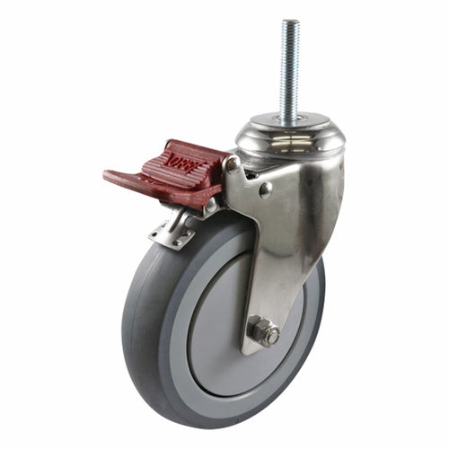EHI - S/s 125mm Grey Rubber Expbolt Brake Castor | G74TS62K125A
