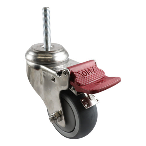 EHI - S/s 75mm Grey Rubber Expbolt Brake Castor | G74TS62K75A