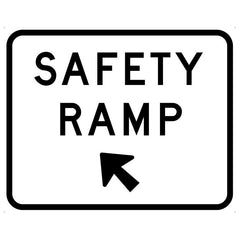 Uniform Safety Signs - 1500x1200mm - Aluminium - Class 1 - Reflective - Safety Ramp Left | G9-36-2A